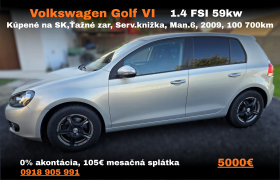 VOLKSWAGEN GOLF 6 1.4 FSI LEN 100 700 KM